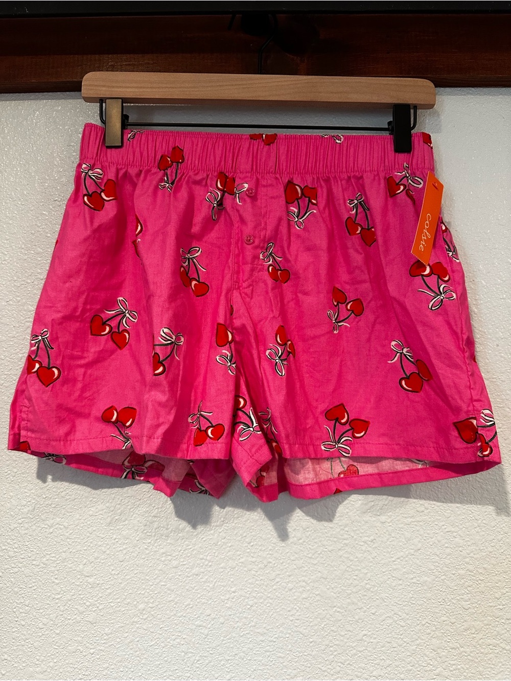 Colsie Pink Cherry Print Lounge Shorts size small